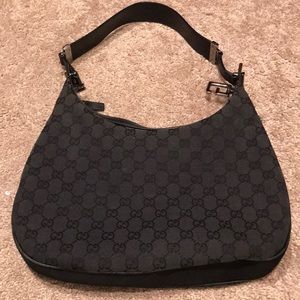 Gucci Black Monogram Shoulder Handbag